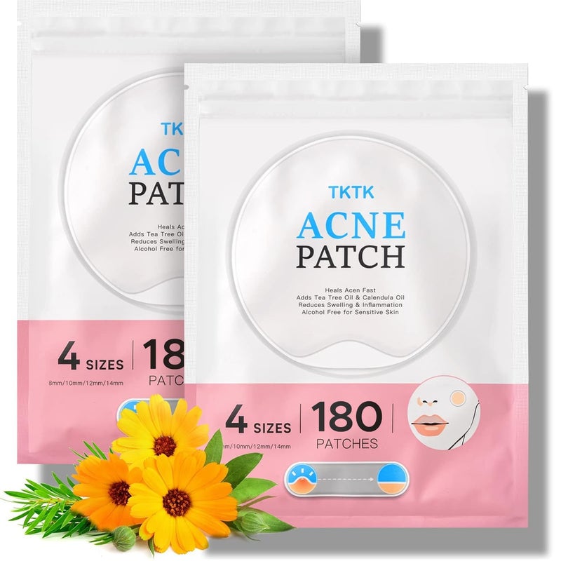 Pimple Patches Acne Patches for Face 4 Sizes 360 Patches Hydrocolloid Acne Cover Patch Clear Easy To Peel Acne Absorbing Zit Patch with Tea Tree  Calendula Oil