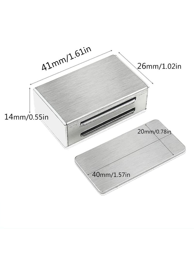 SYOSI - 4 Pack Magnetic Door Locks Strong Cabinet Door Magnetic Lock Stainless Steel Kitchen Magnetic Lock - Image 1