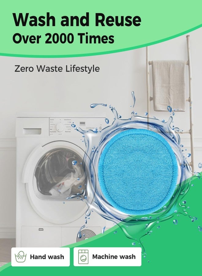 ProCIV Reusable Makeup Remover Pads - 18 Packs Organic Reusable Cotton Rounds with Washable Laundry Bag for Toner Eco-Friendly Bamboo & Cotton Reusable Cotton Pads for Face All Skin Types (Blue-White-Green) - Image 4