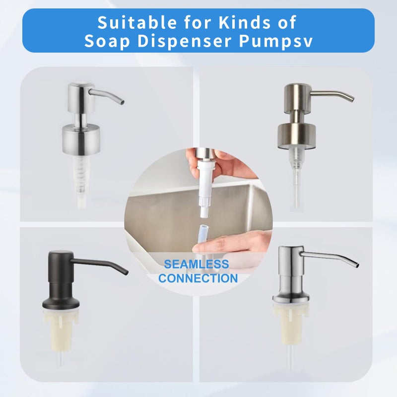 Flyhigter Soap Dispenser Extension Tube Kit - 39.3" Under Sink Upgrade with Check Valve, Powerful Suction, Universal Fit for Kitchen Sink Dispenser to Use Large Bottles, No More Refills - Image 5