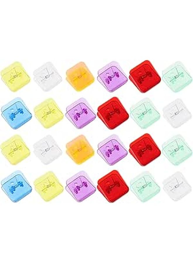 24pcs Square Plastic Sealing Clips Multi Function Paper Clamps for Home School Office Organization Random Color - Image 1