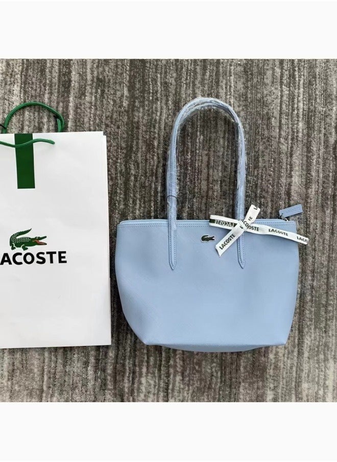 LACOSTE Lacoste Women's Concept Fashion Versatile Small Zipper Handbag Shoulder Bag Aqua Blue  - Image 1