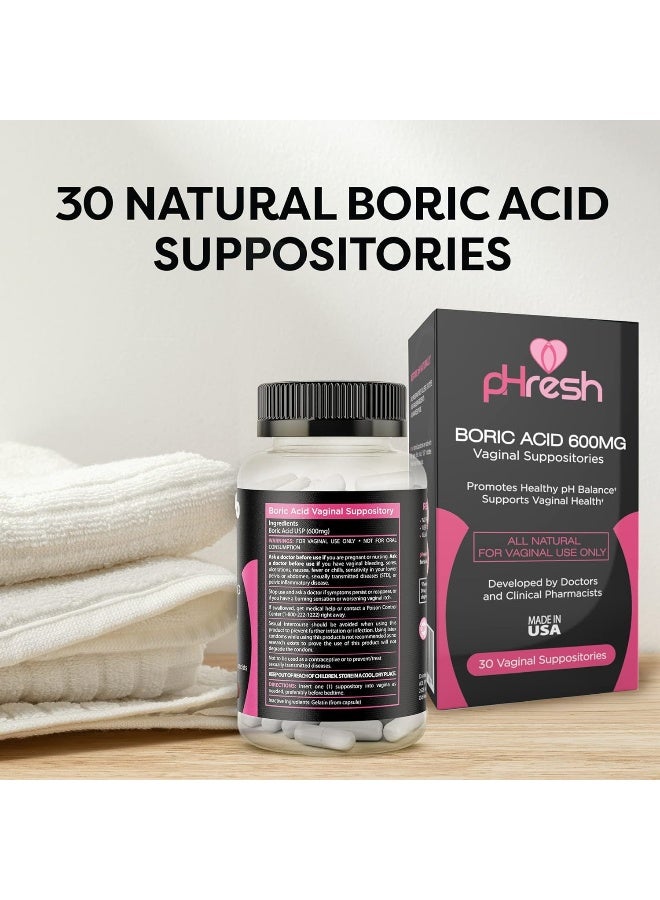ACE NUTRITION تحاميل حمض البوريك من pHresh للنساء، تحاميل للاستخدام ضد الروائح، رعاية طبيعية للنساء تدعم صحة المهبل وتعزز توازن pH الصحي - صنع في الولايات المتحدة - Image 5