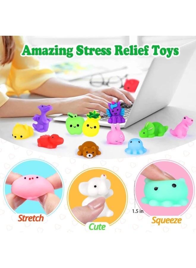 Flushrenic 30PCS Random Toys Kids Party Favors Mini Animals Fruit Stress Relief Toys Bulk Classroom Prizes Easter Egg Fillers Christmas Goodie Bag Stuffers Kids Valentines Gifts (30） - Image 2