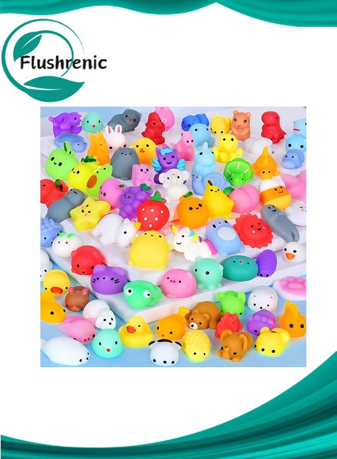 Flushrenic 30PCS Random Toys Kids Party Favors Mini Animals Fruit Stress Relief Toys Bulk Classroom Prizes Easter Egg Fillers Christmas Goodie Bag Stuffers Kids Valentines Gifts (30） - Image 1