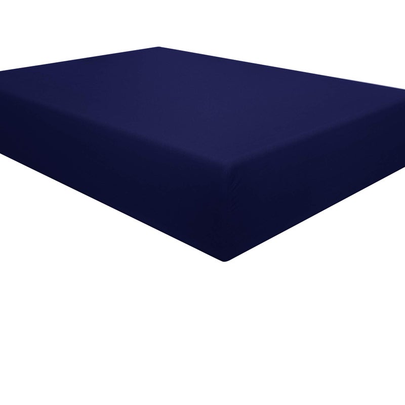 NTBAY Full Fitted Sheet Only  Brushed Microfiber Deep Pocket Fitted Sheet  Soft WrinkleFree FadeResistant StainResistant Hotel Quality Fitted Bed Sheet Navy Blue