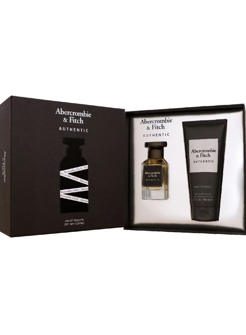 Abercrombie & Fitch Authentic 50ml EDT Spray & Shower Gel Set 200ml - Image 1