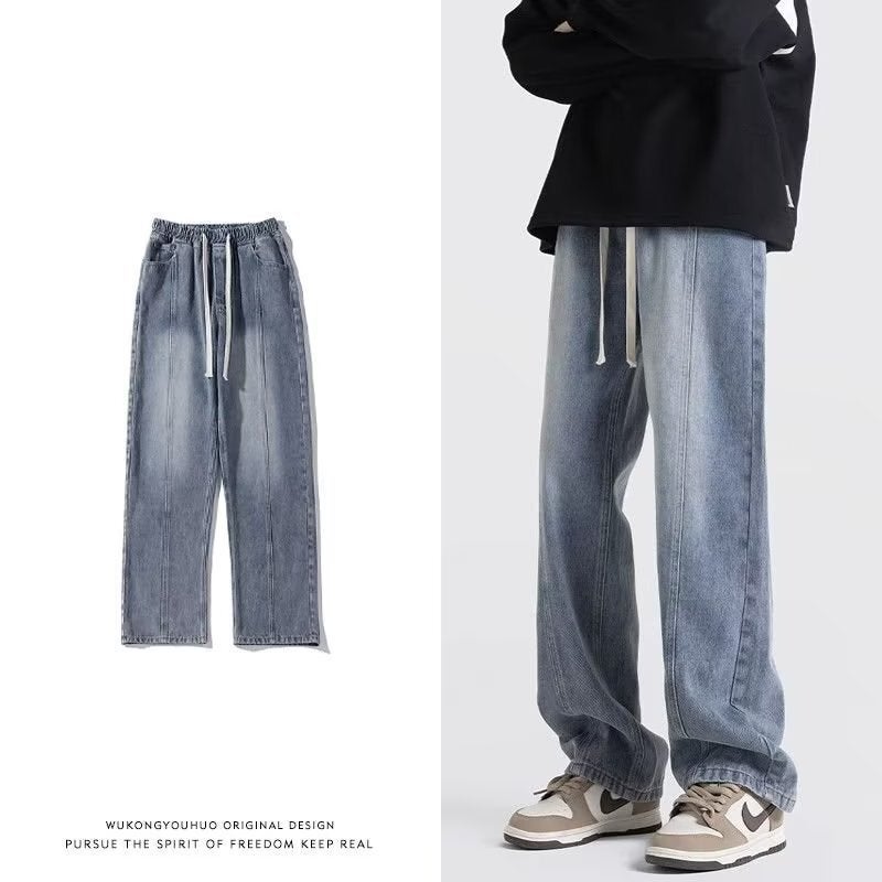 Unisex Classic Denim Jeans Loose Fit Daily Outdoor Wear - Image 2