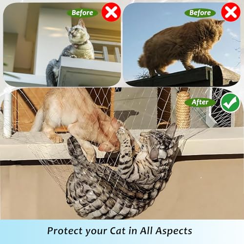 Azure Cantara Cat Balcony Net 10x26ft Anti-Fall Fence Net Dog Fence Nets,Small Patio for Apartment Balcony Protection for Balcony Window Stairs Netting - Image 5