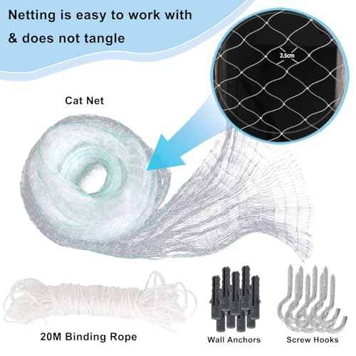 Azure Cantara Cat Balcony Net 10x26ft Anti-Fall Fence Net Dog Fence Nets,Small Patio for Apartment Balcony Protection for Balcony Window Stairs Netting - Image 3
