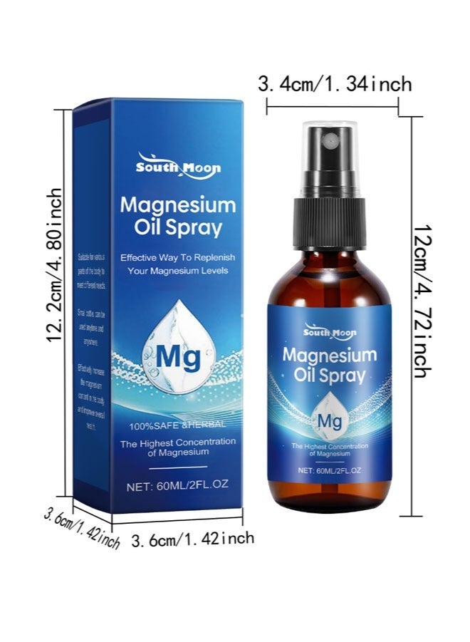 Pure Magnesium Oil Spray 2 Pack, Organic Magnesium Spray for Feet, Topical Glass Bottle, Non GMO Body Spray 100% Natural & Easy to Absorb - Image 4