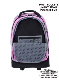 Wires 3 Piece Kids School Trolley Bag laptop compartment Big Wheels With Lunch bag & Pencil Case  - Image 3