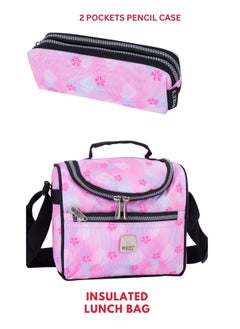 Wires 3 Piece Kids School Trolley Bag laptop compartment Big Wheels With Lunch bag & Pencil Case  - Image 5