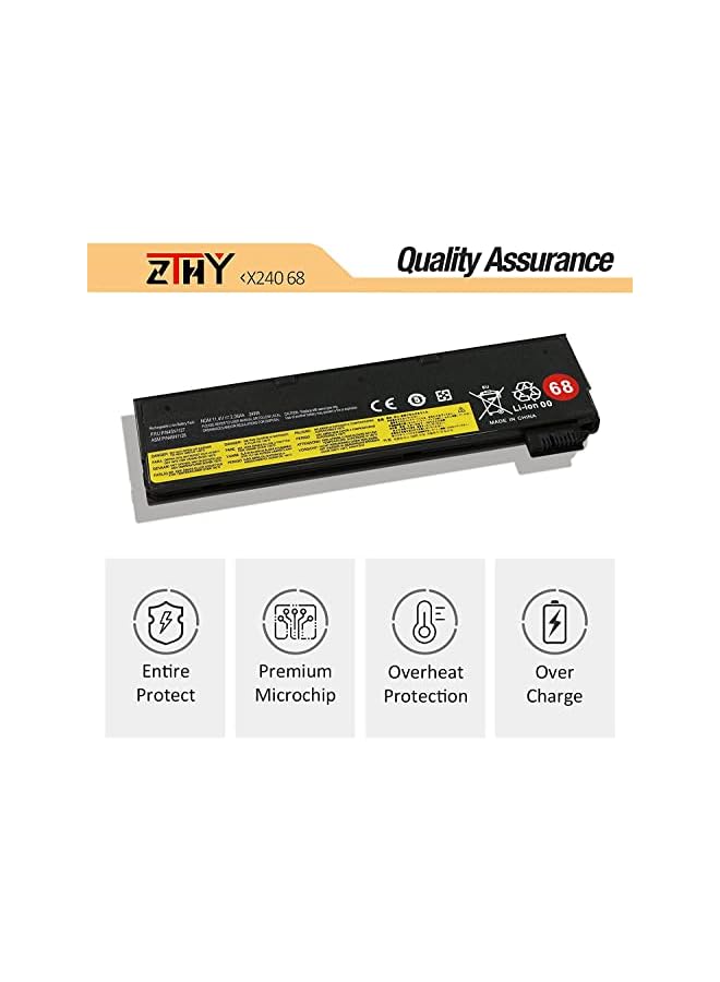 ZTHY 68 45N1126 Laptop Battery Compatible With Lenovo Thinkpad A275 X240 X250 X260 X270 T440 T450 T460 T470P L450 L460 T550 T560 W550 P50S Series 45N1124 45N1136 45N1738 45N1777 11.4V 24Wh 2060Mah - Image 3