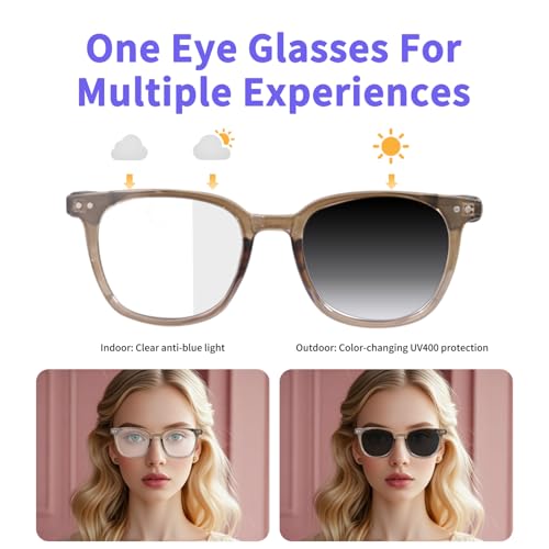 Tulbeys Smart Glasses for Women Men, Bluetooth Glasses with Photochromic Lenses Touch Control Voice Assistant for Clear Audio Remote Photography, Transparent frame and white legs, Perfect for Indoor Outdoor - Image 5