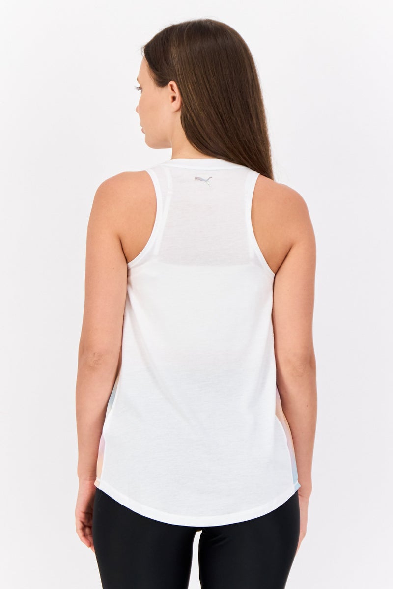 PUMA Women Sportswear Fit Sleeveless Training Tank Tops, White - Image 3