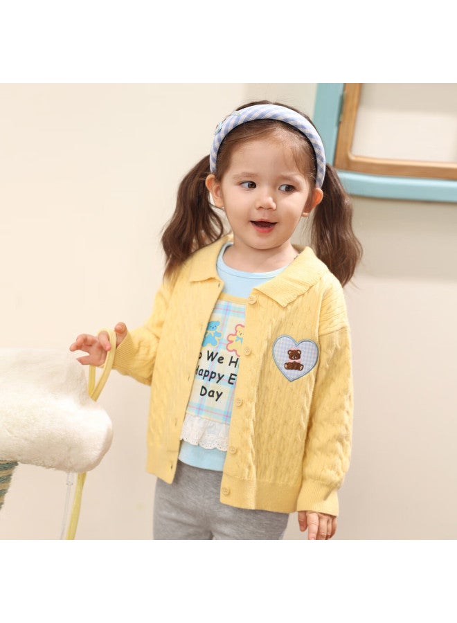 Luson Little O Dad Baby Girls' Sweater Cardigan Autumn New Baby Knitted Warm Stylish Jacket - Image 2