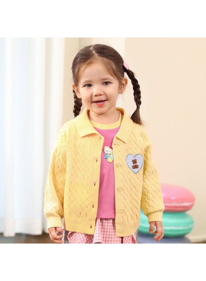 Luson Little O Dad Baby Girls' Sweater Cardigan Autumn New Baby Knitted Warm Stylish Jacket - Image 1