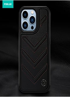 PiBlue Artificial Leather Protective Case Cover For iPhone 13 Pro Max black  - Image 3