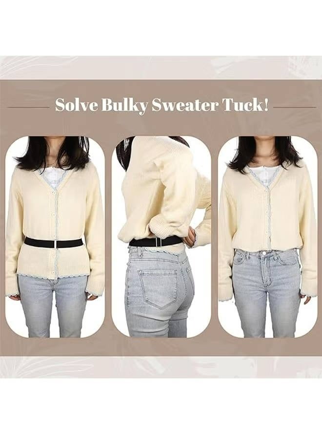 4Pcs Women Elastic Stretch Belts, Men No Buckle Elastic Waist Belt, Invisible Belts with Flat Buckle for Jeans Pants Dresses, No Bulge - Image 3