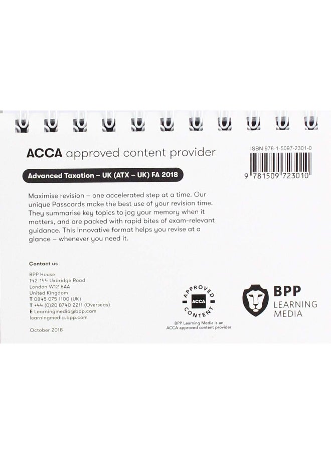 null - ACCA Advanced Taxation FA2018: Passcards - Image 1