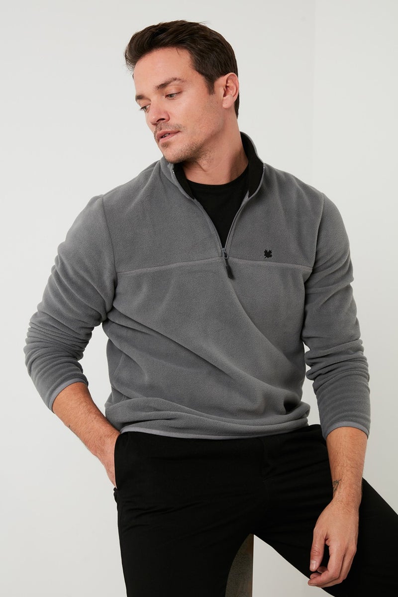 Buratti Slim Fit Anti-Pilling Non-Pilling Bato Collar Winter Raised Polar Fleece Men's POLAR 5906001 - Image 3