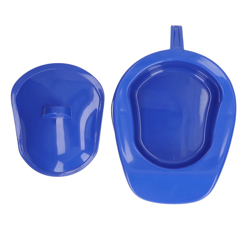 Portable Bedpan: Dark Blue PP Plastic, Odor-reducing Lid, 176.4lb Strong Bearing - Ergonomic Handle, Large Capacity Bedpan for Elderly, Pregnant Women, Bedridden Patients, Home Hospital Use - Image 3