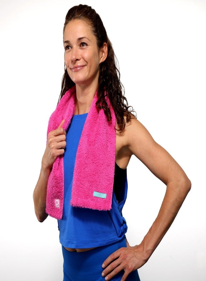 FACESOFT (Pink) - Towel Company - Active Towels (25cm x 100cm) - Post Yoga or Exercise Towel - Pure 100% Cotton - Hypoallergenic - Anti-Bacterial - No Synthetic or Plastic Microfibers - Image 5