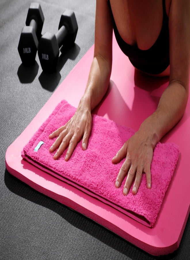 FACESOFT (Pink) - Towel Company - Active Towels (25cm x 100cm) - Post Yoga or Exercise Towel - Pure 100% Cotton - Hypoallergenic - Anti-Bacterial - No Synthetic or Plastic Microfibers - Image 4