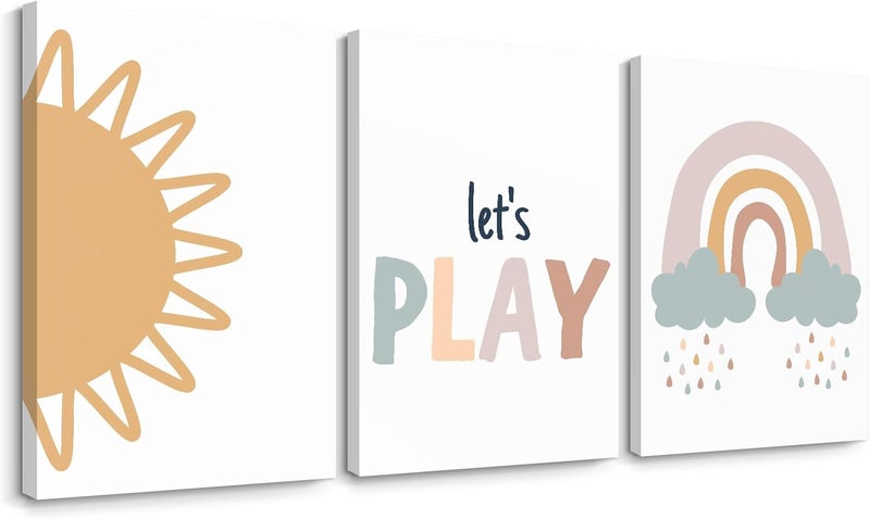 Youillne Boho Baby Girl Canvas Wall Art Set - Image 1