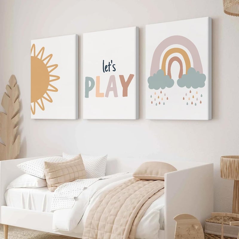 Youillne Boho Baby Girl Canvas Wall Art Set - Image 4
