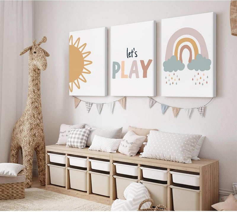 Youillne Boho Baby Girl Canvas Wall Art Set - Image 3