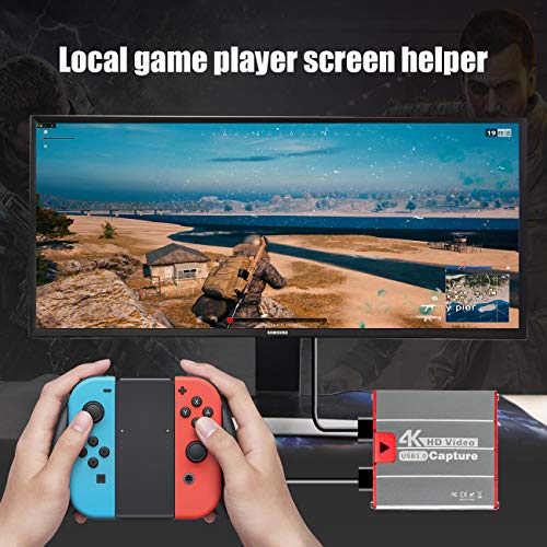 Mirabox USB3.0 4K HDMI Video Capture Card, 1080P 60FPS HD Game Capture Device Cam Link with HDMI Passthrough Work with DSLR Xbox PS4 Switch for OBS Twitch Game Live Streaming and Recording - Image 4