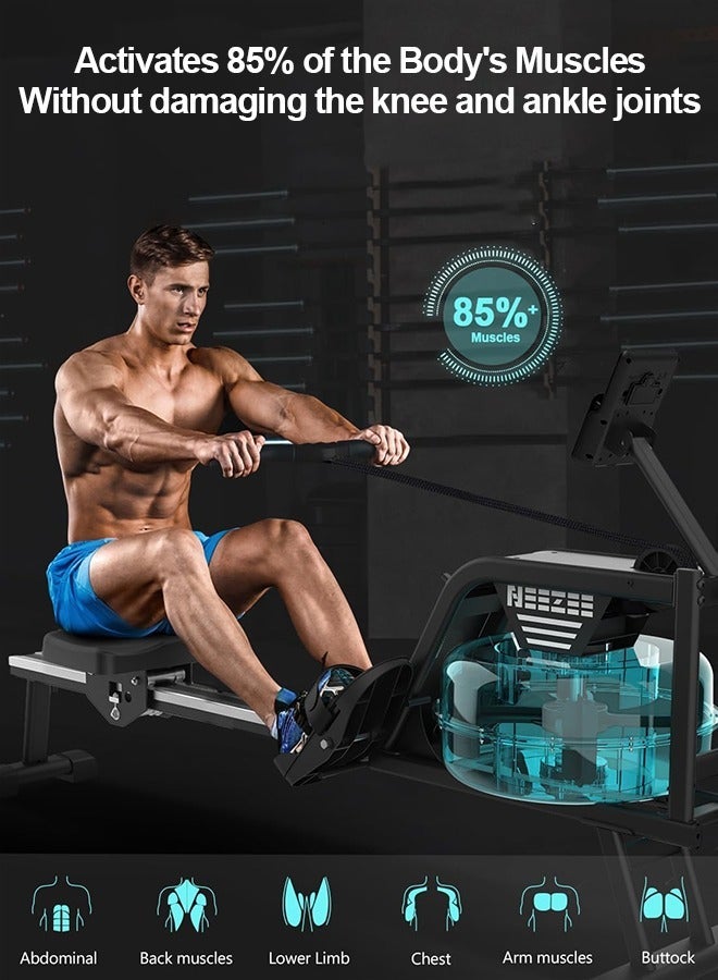 Sumkyle Rowing Machine Water resistance force Material of high quality steel Home Use Bluetooth Enabled With Tablet Stand And Comfortable Seat Cushion 120KG Load Bearing Support Kinomap And Fitshow Applications And other applications  - Image 2