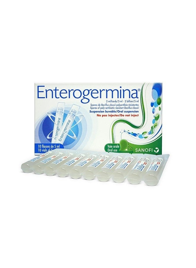 ENTEROGERMINA تعليق فموي 10 زجاجات × 5 مل - Image 1