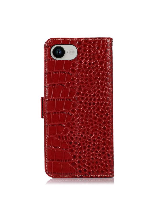 S-TOP Case For iPhone 16e Crocodile Top Layer Cowhide Leather Phone Case - Image 4