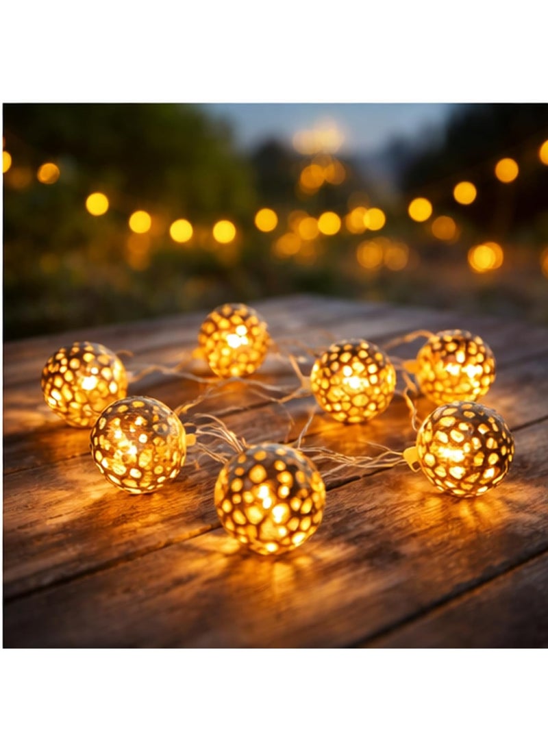 NAMA Ramadan decoration branch in the shape of a ball, golden metal 3.5 meters - Image 2