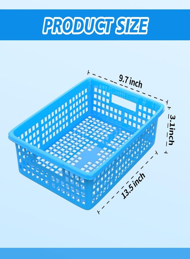 BeapTcely 10 Pcs Classroom Storage Baskets, 13.5''x10'' Letter Size A4 Paper Trays Plastic Colorful Turn in Trays Classroom Storage Bins for School Office Teacher Supplies (10) - Image 2