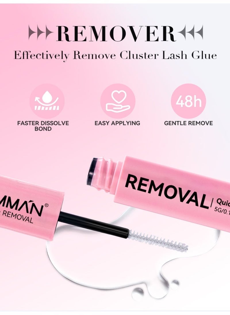 D'AMMA'N DAMMAN 2-in-1 Lash Bond and Remover, Black Cluster Lash Glue & Clear Remover Dual Ended, 48H Waterproof, 30s Quick Dissolve, 10g - Image 4