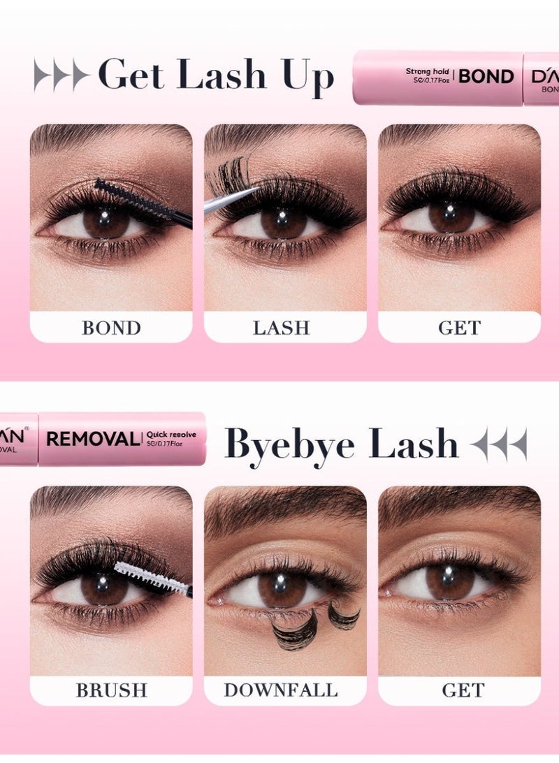 D'AMMA'N DAMMAN 2-in-1 Lash Bond and Remover, Black Cluster Lash Glue & Clear Remover Dual Ended, 48H Waterproof, 30s Quick Dissolve, 10g - Image 5