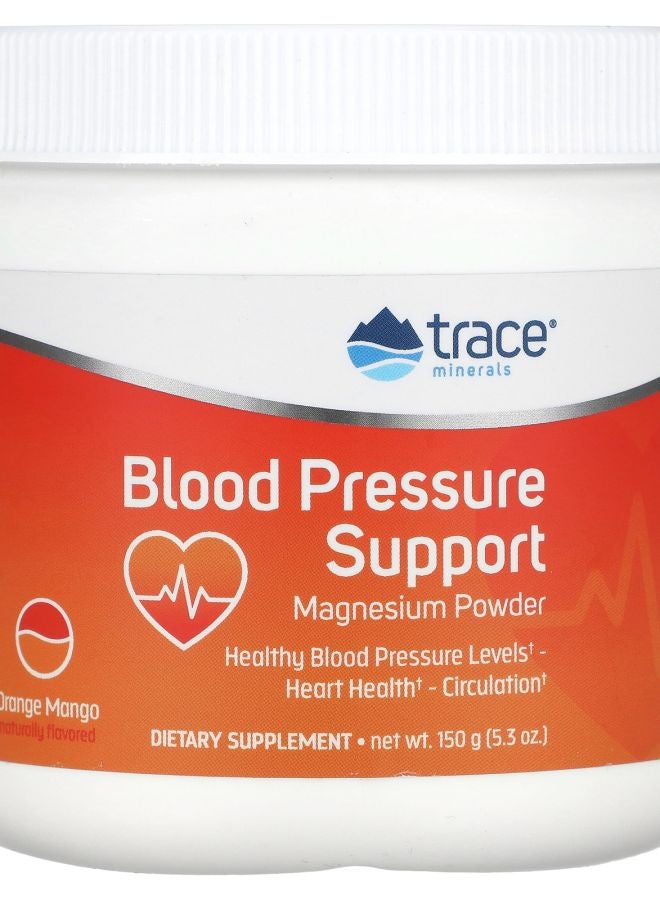 Trace Minerals Blood Pressure Support Magnesium Powder Orange Mango 5.3 oz (150 g)