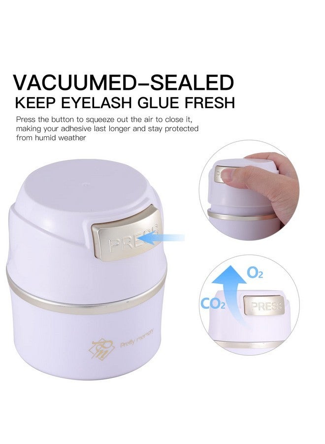 Pretty memory Lash Glue Holder, Glue Storage Container Eyelash Extensions For 3-8 Pcs Of Glue, Adhesive Jar Stand Sealed Lash Artists Tool (White - Gold) - Image 4