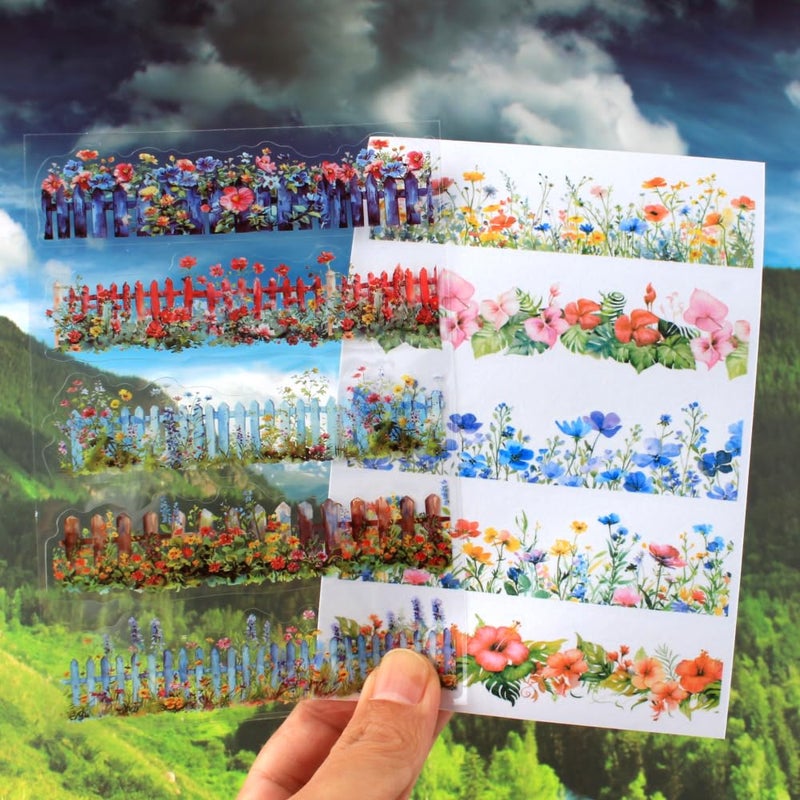 Dwpetzo 20 Sheets Nature Landscape Pre-Cut Journaling Stickers Book For Junk Journaling  Scrapbooking  Collage  Planner  Album  Transparent Pet And Washi Stickers For Adults - Image 3