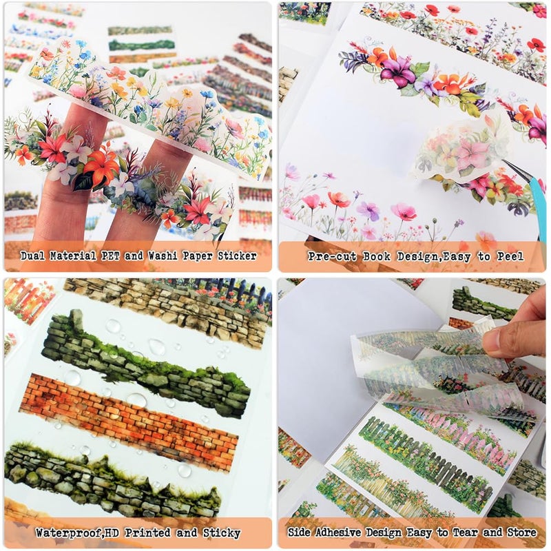 Dwpetzo 20 Sheets Nature Landscape Pre-Cut Journaling Stickers Book For Junk Journaling  Scrapbooking  Collage  Planner  Album  Transparent Pet And Washi Stickers For Adults - Image 4