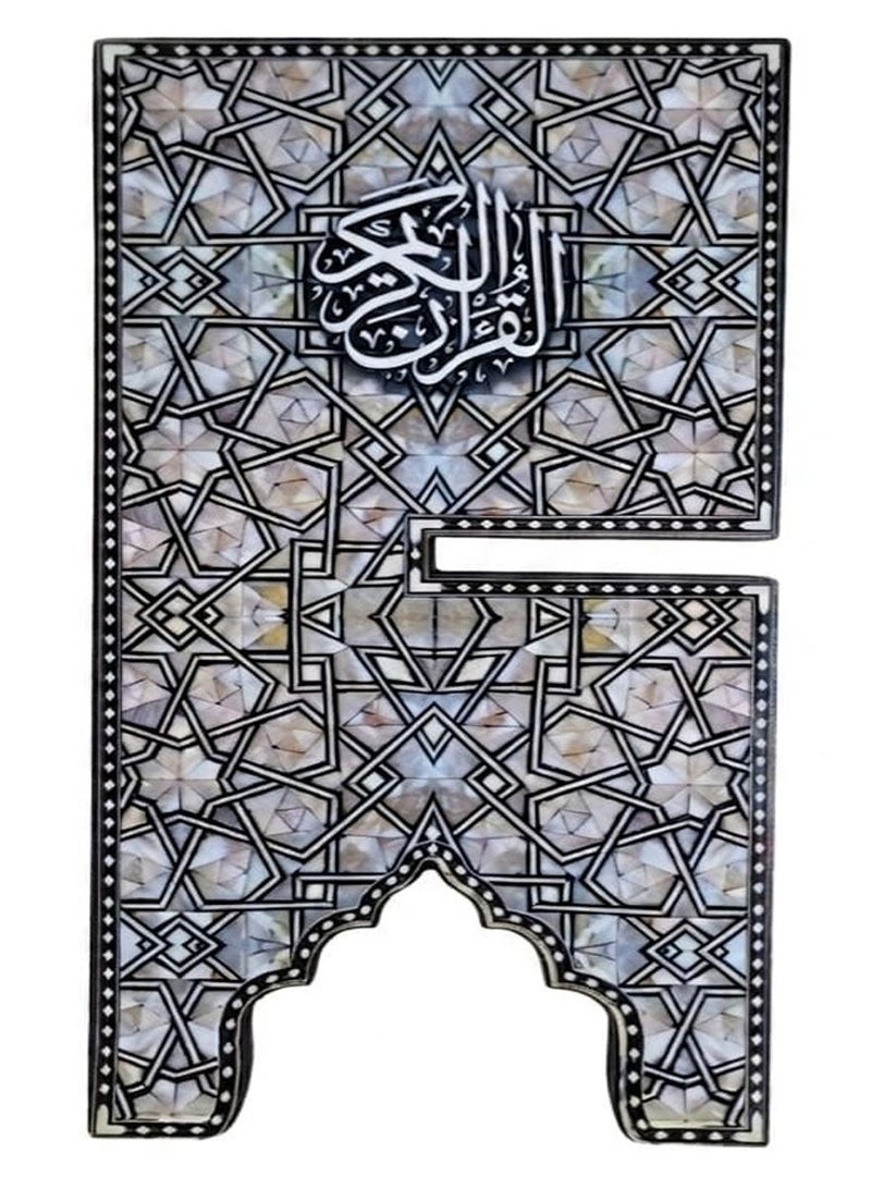 حامل مصحف 40سم * 20سم حامل القرآن الكريم من الخشب المزخرف الملون - Image 3