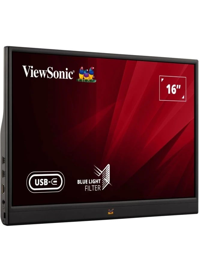 فيوسونيك ViewSonic VA1655-3، 16 بوصة، FHD (دقة عالية كاملة)، 60 هرتز، 7 مللي ثانية، Mini HDMI: USB 3.2 نوع C DisplayPort - Image 2