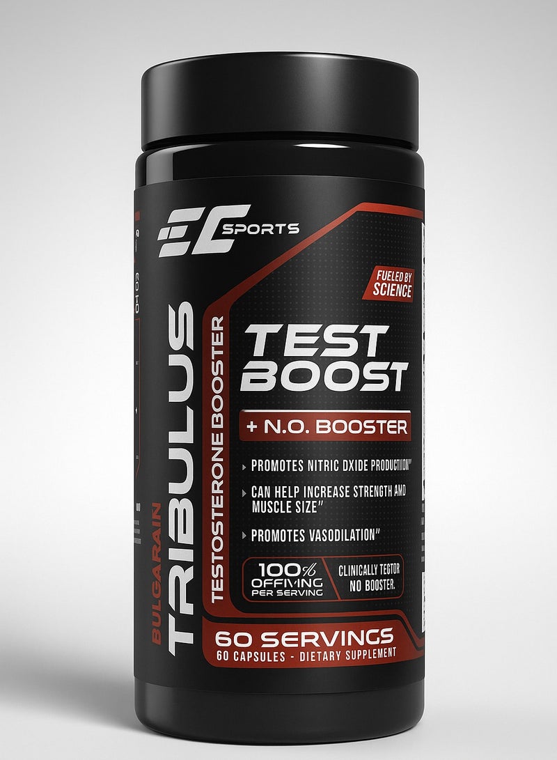 Earth's Creation Tribulus Sports Test Booster Bulgarian Tribulus Terrestris Extract for Strength, Stamina & Vitality  Supports Testosterone Levels & Athletic Performance – 60 Servings – Made in USA - Image 1