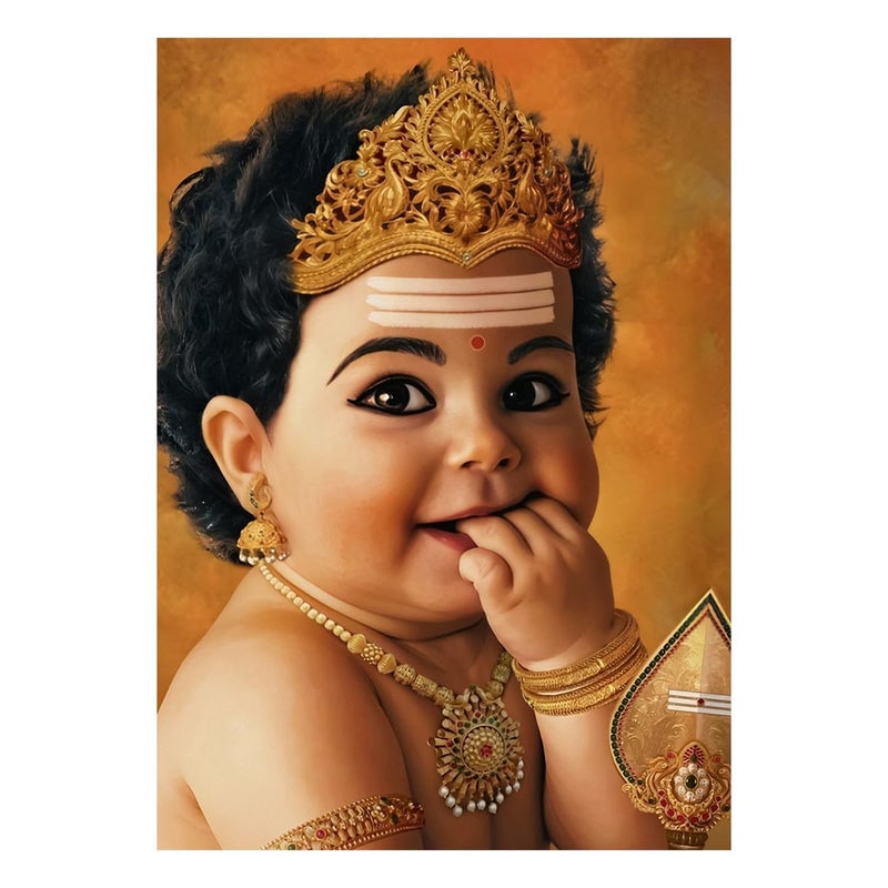 Murugar Wall Sticker - Cute murugar Wall Sticker - Tamil god murugan Wall Sticker - Bala murugan - 300GSM - Glossy 