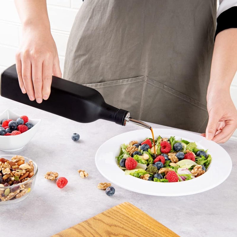 Restaurantware زجاجة توزيع زيت الزيتون سعة 169 أونصة من رستوران وير RW 1 زجاجة توزيع زيت المطبخ مع صنبور من الفولاذ المقاوم للصدأ غير متسرب زجاج أسود لتوزيع زيت الزيتون للطهي أو تتبيلات السلطة - Image 5