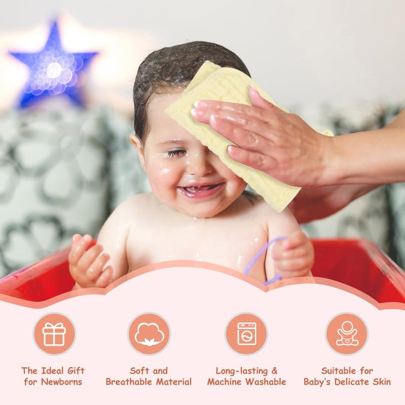 AIDEA Burp Cloths and Washcloths for Baby, Absorbent Cotton Muslin Baby Towels, Large Soft Breathable Newborn Essentials for Boys and Girls, Newborn Essentials, 10 Pack, 20"x10" - Image 5